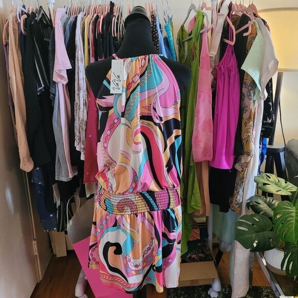 Vintage Dress Multicolor Print VaVa By Joy Han Colorful Size Small - Picture 9 of 16